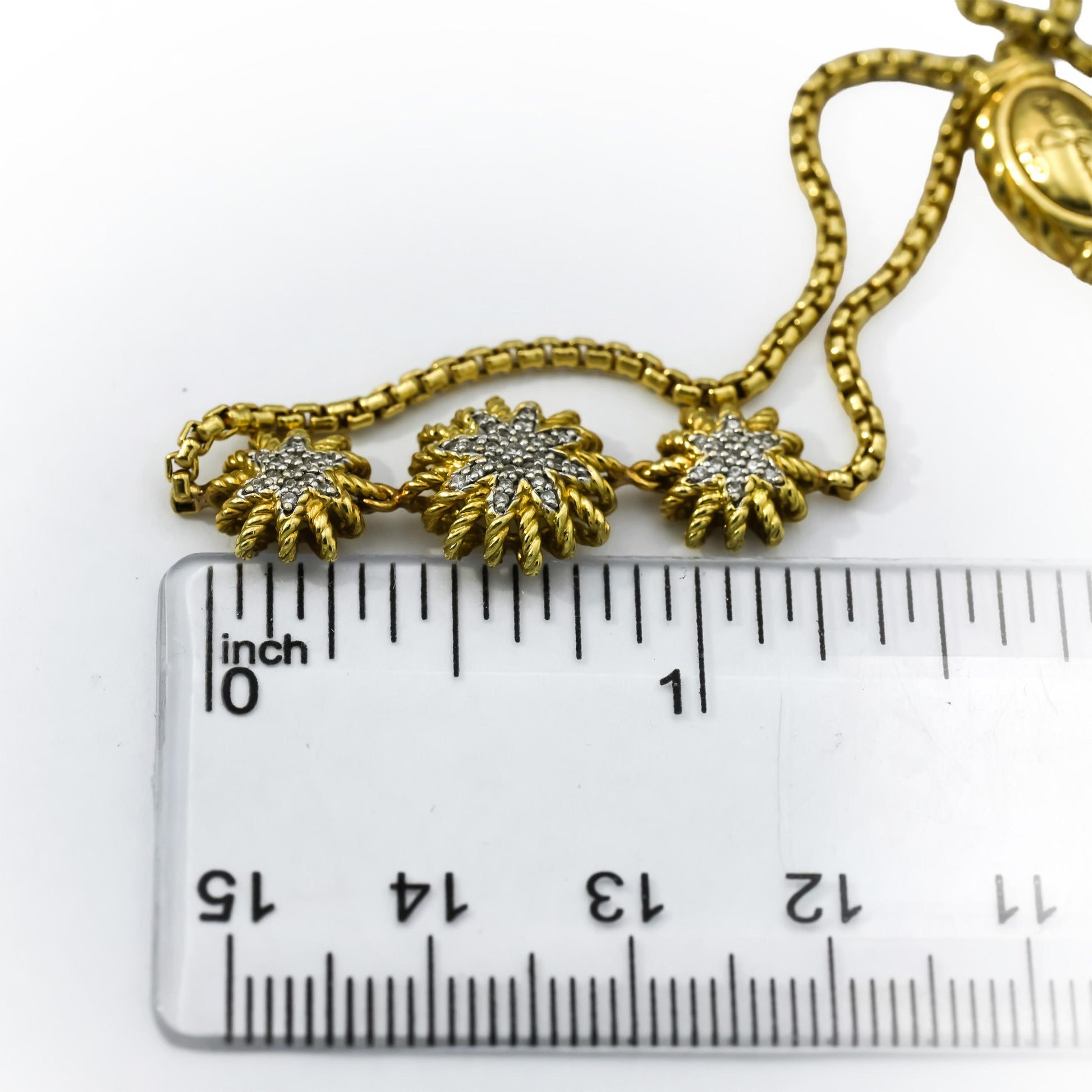 DAVID YURMAN 18k Yellow Gold Diamond Station Bolo Bracelet .15CT 3200 Retail