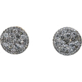 14k Yellow Gold Round Diamond Cluster Screw Back Stud Earrings 3.0CT