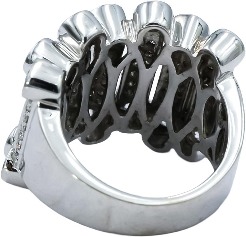 SONIA B 14k White Gold VS Round Diamond Cocktail Ring 2.0CT Size 5.25