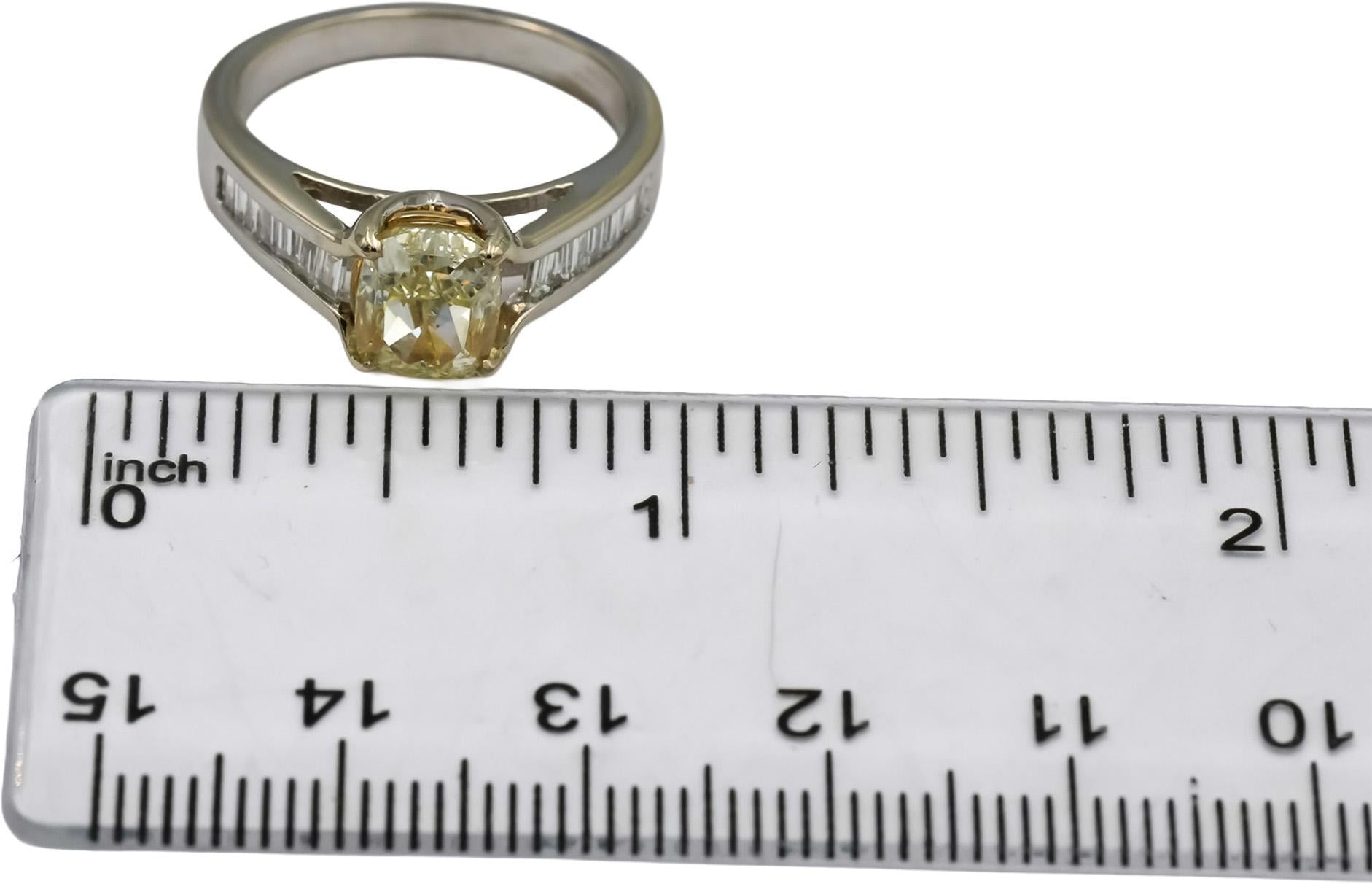 GIA Certified 18k White Gold Diamond Engagement Ring 2.71CT Size 7