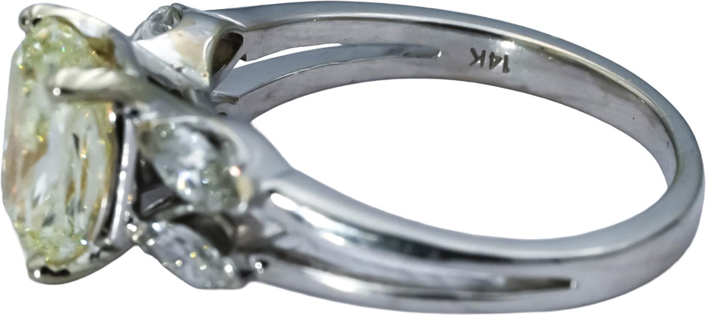 GIA 14k White Gold Radiant Cut Diamond Engagement Ring 3.61CT Size 8.75