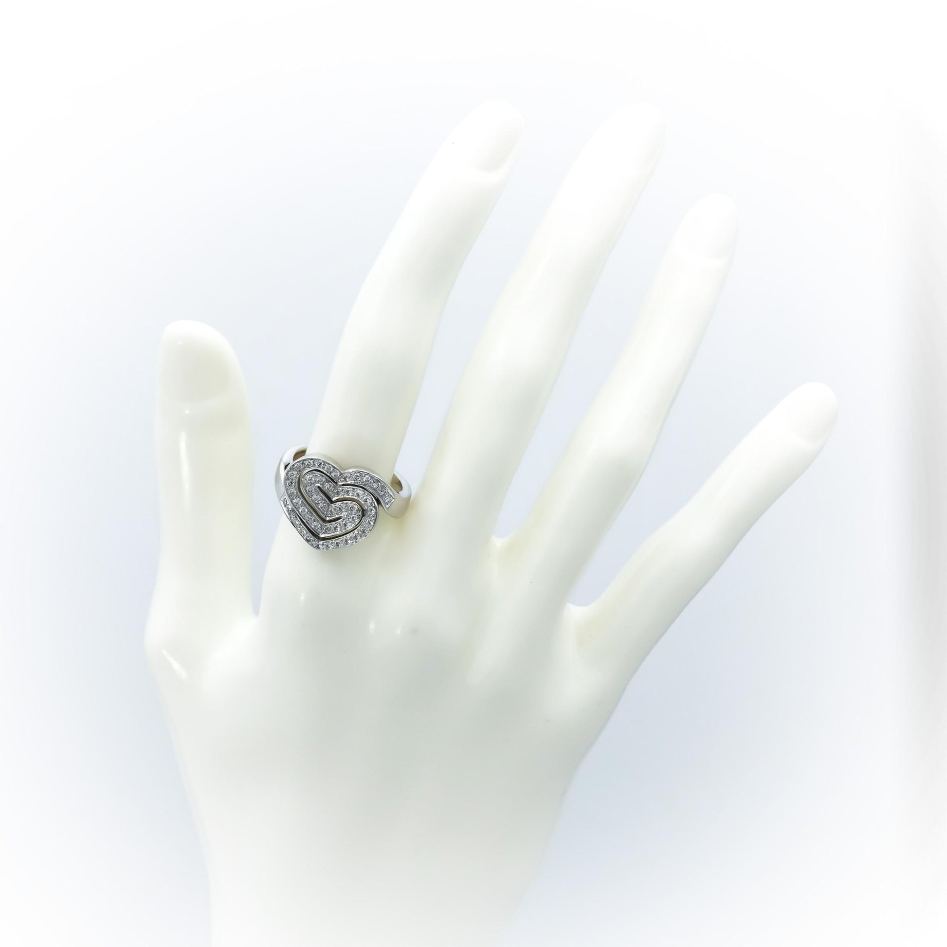 14k White Gold Round Diamond Abstract Heart Ring 0.50CT Size 8