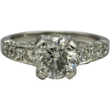 Platinum Round Diamond Engagement Ring 2.58CT w/ 2.08CT Center Size 6.5