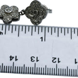 14k White Gold Round Diamond Drop Dangle Flower Earrings 0.55CT