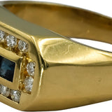 14k Yellow Gold VS Diamond and Sapphire Men's Band Ring 0.70CT Size 9.5