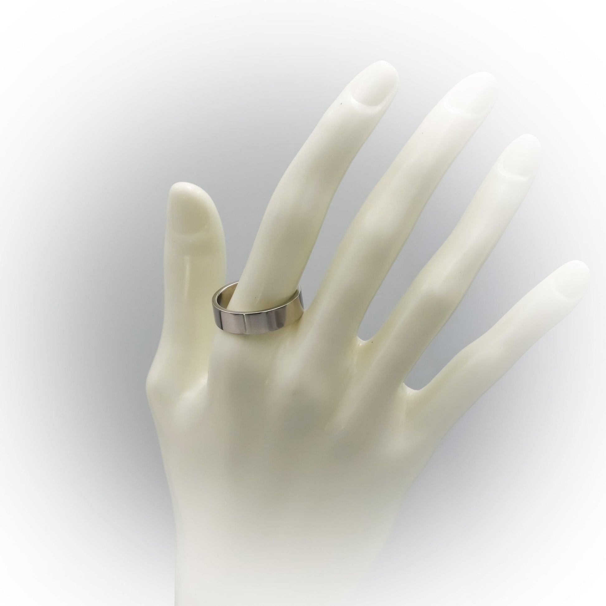 TIFFANY & CO. Platinum 6.0mm Wide Flat Men's Wedding Band Ring Size 10.5
