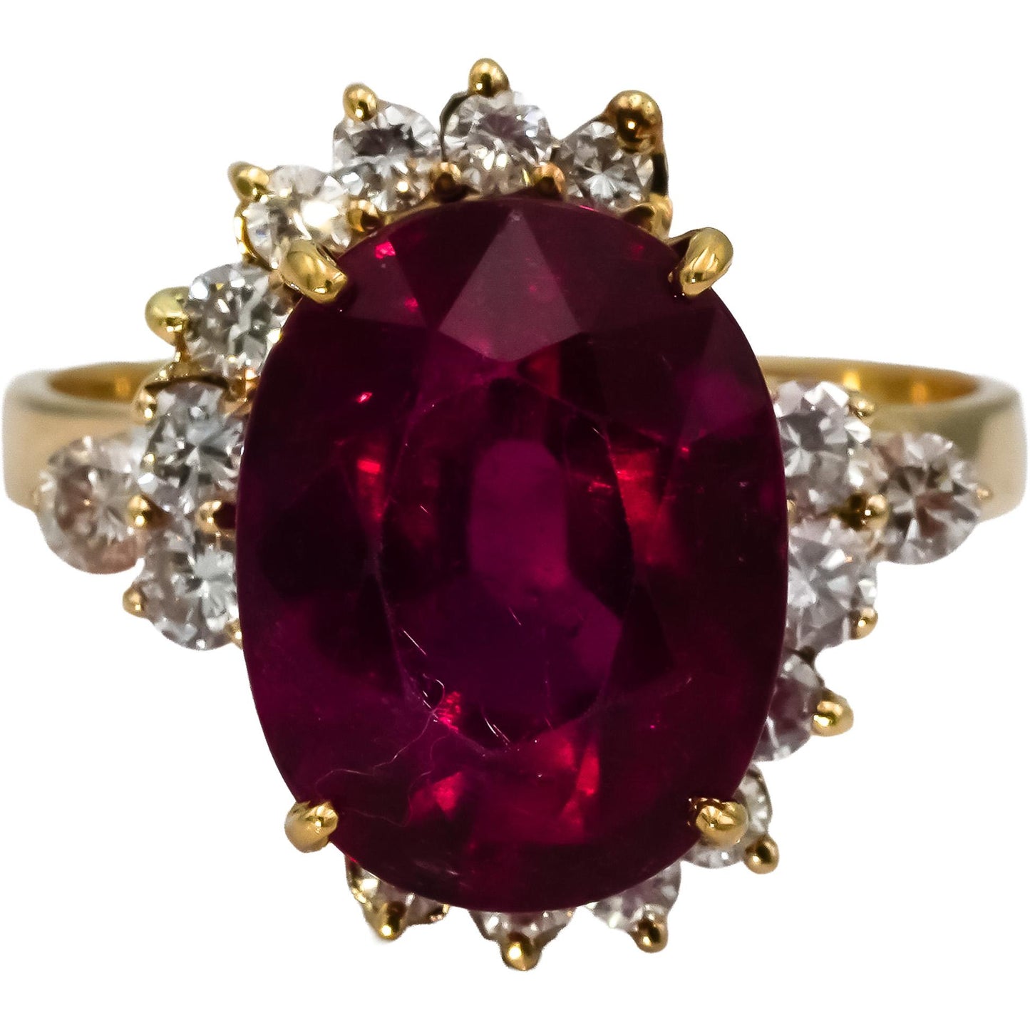 14k Yellow Gold VS Diamond and Pink Tourmaline Cocktail Ring 8.50CT Size 9