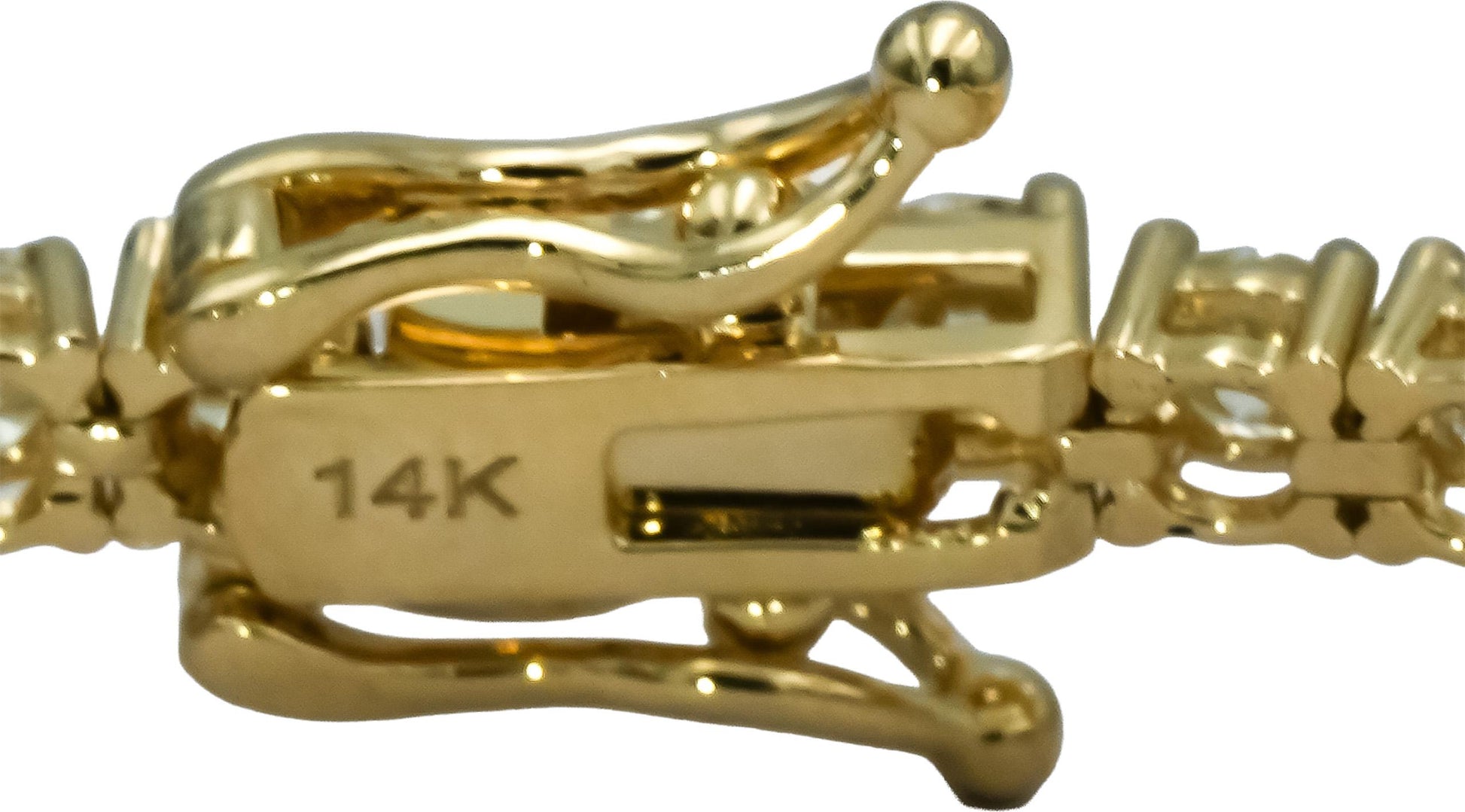 14k Yellow Gold VS Round Diamond Tennis Bracelet 5.38CT