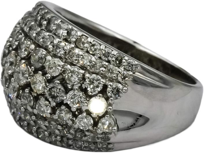 14k White Gold Round Diamond Cluster Ring 1.0CT Size 7.5