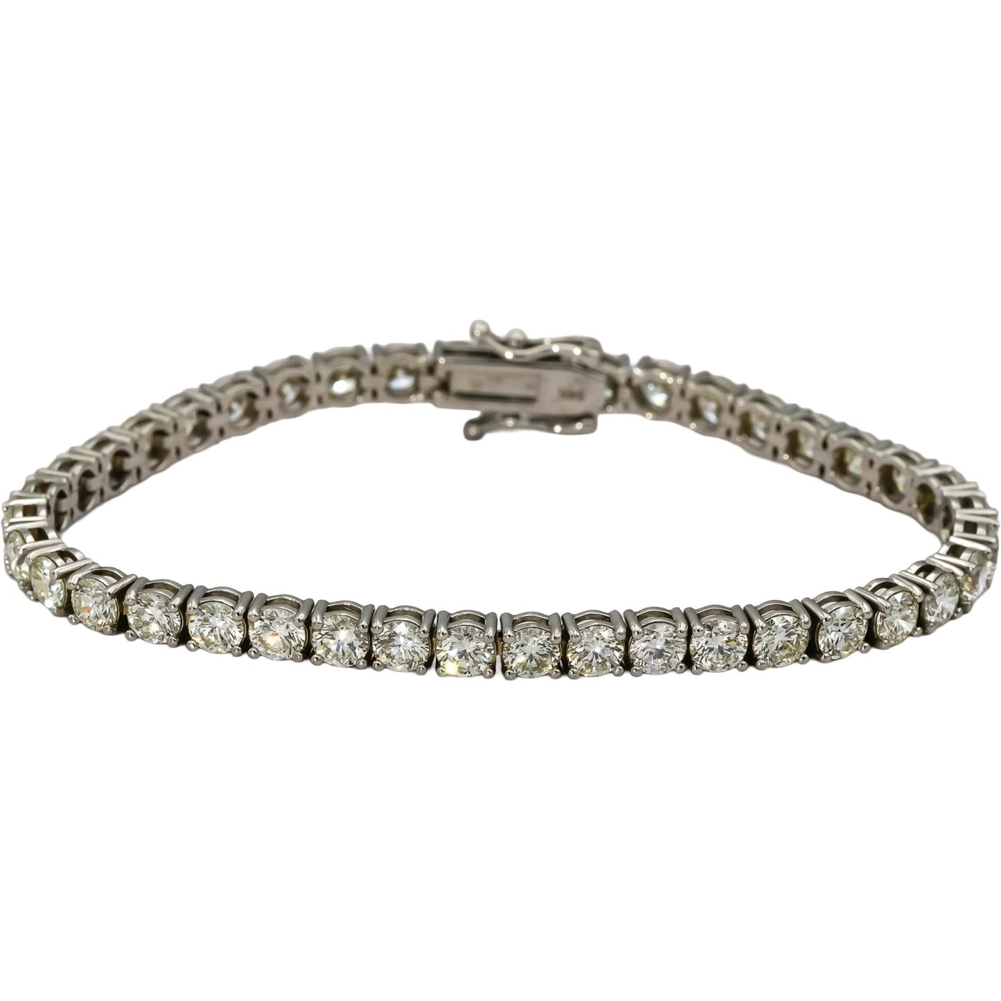 14k White Gold VS Round Diamond Tennis Bracelet 10.81CT