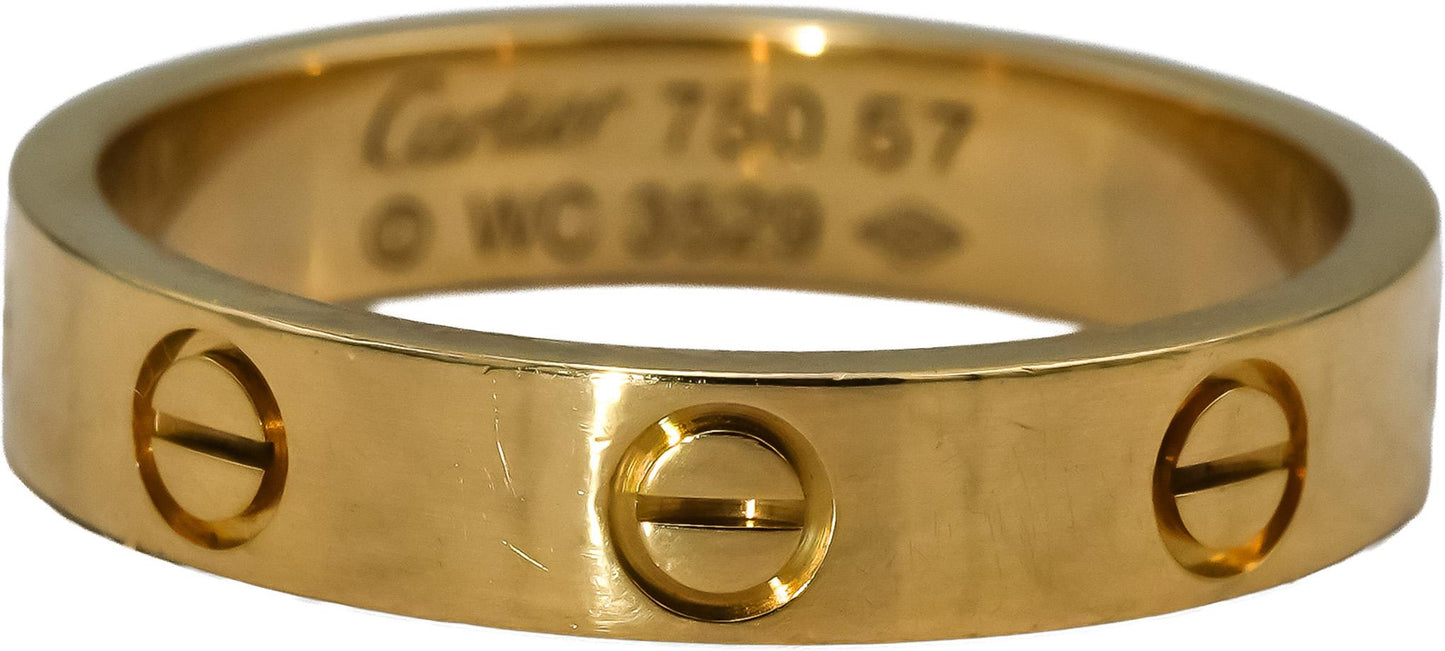 CARTIER 18k Yellow Gold Love Screw Motif Ring Size 57