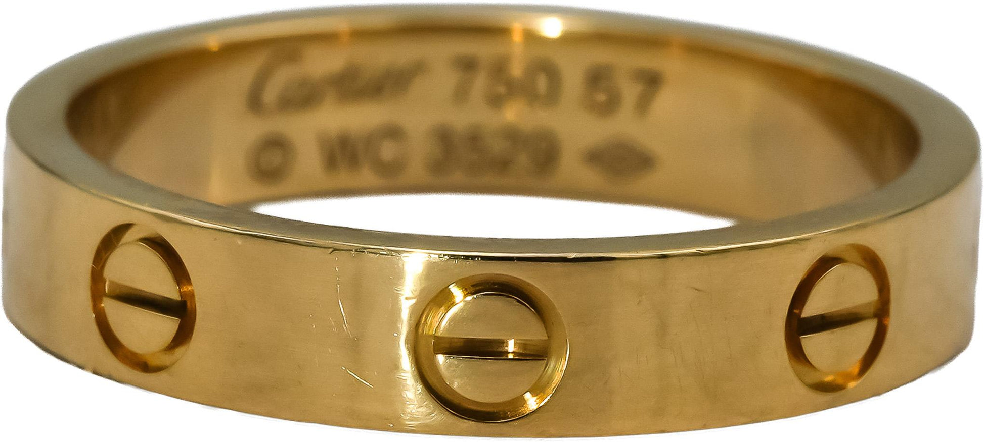 CARTIER 18k Yellow Gold Love Screw Motif Ring Size 57