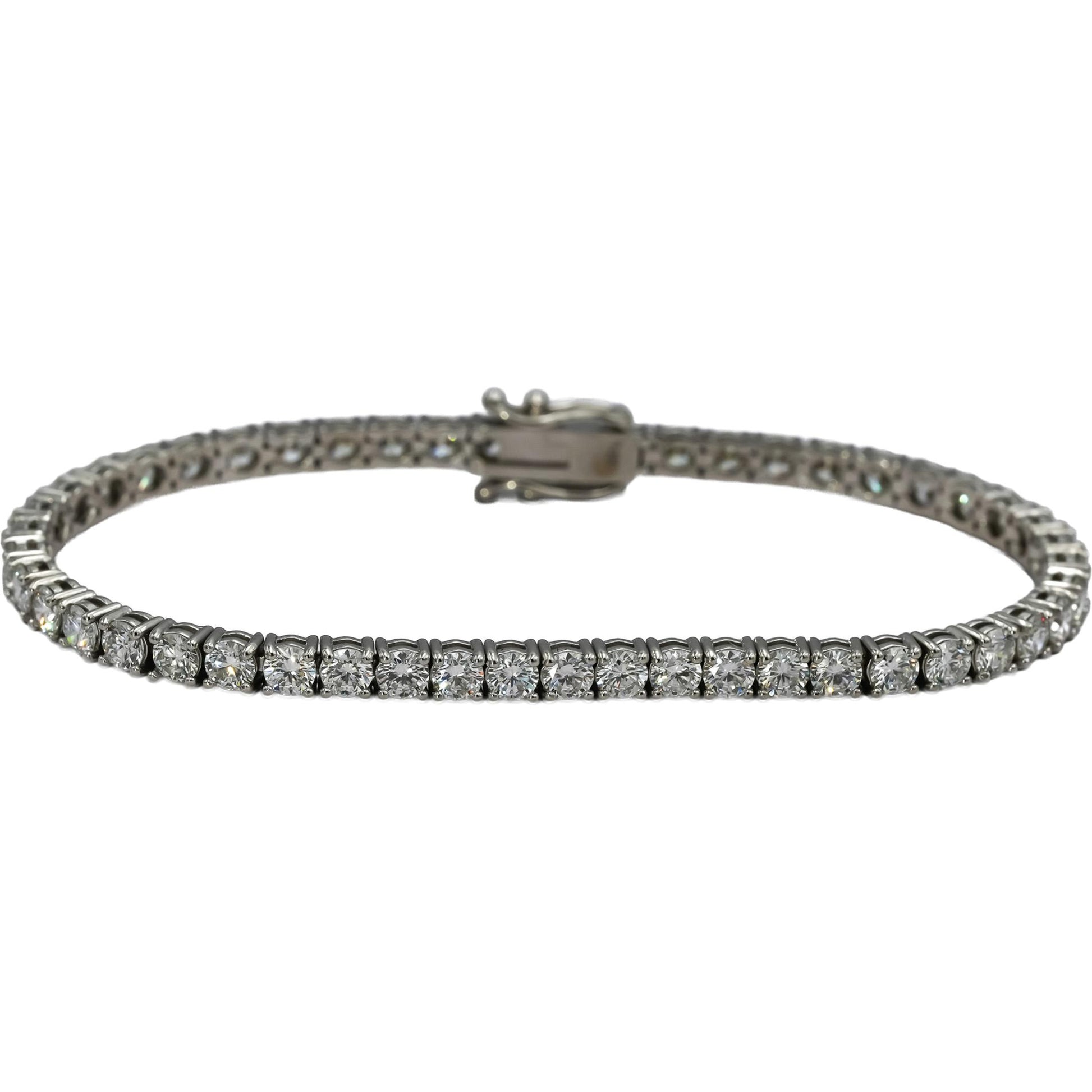 14k White Gold Round VS Lab-Grown Diamond Tennis Bracelet 7.35CT
