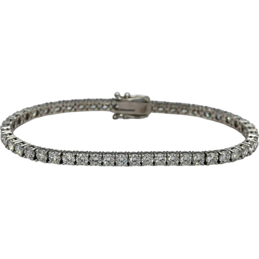 14k White Gold Round VS Lab-Grown Diamond Tennis Bracelet 7.35CT