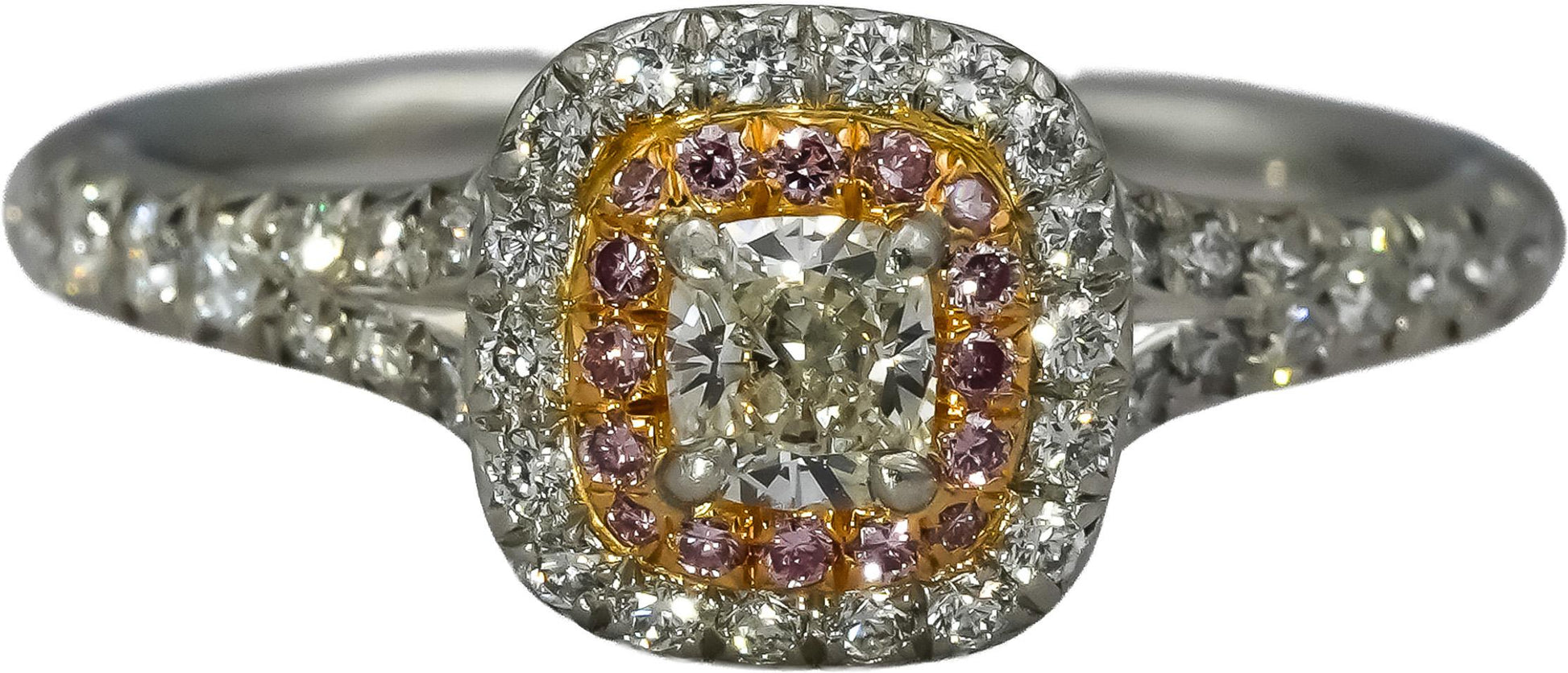 TIFFANY & CO. Platinum & 18k Gold Lucida Diamond Soleste Ring .63CT