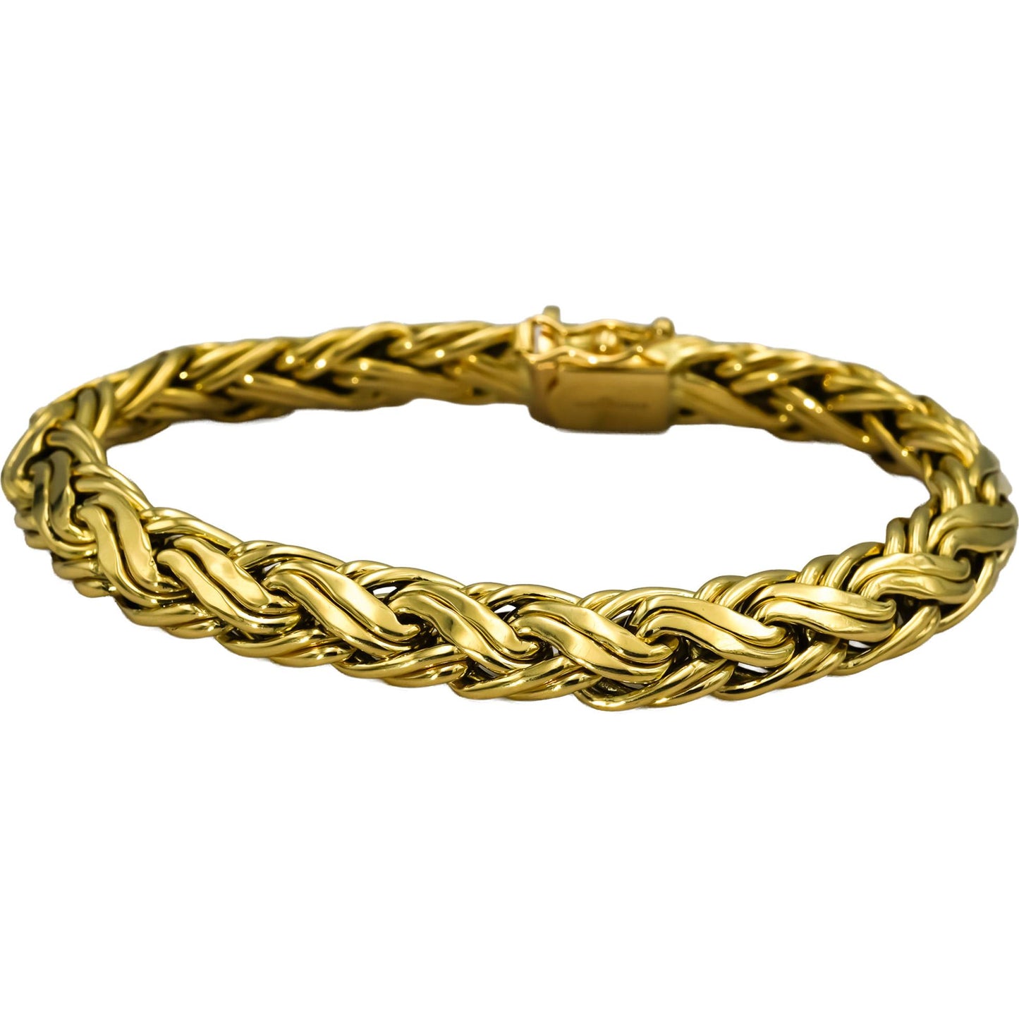 TIFFANY & CO. 18k Yellow Gold Byzantine Bracelet 9.5mm Wide