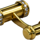 TIFFANY & CO. 18k Yellow Gold VS Round Diamond Bar Cufflinks 0.45CT