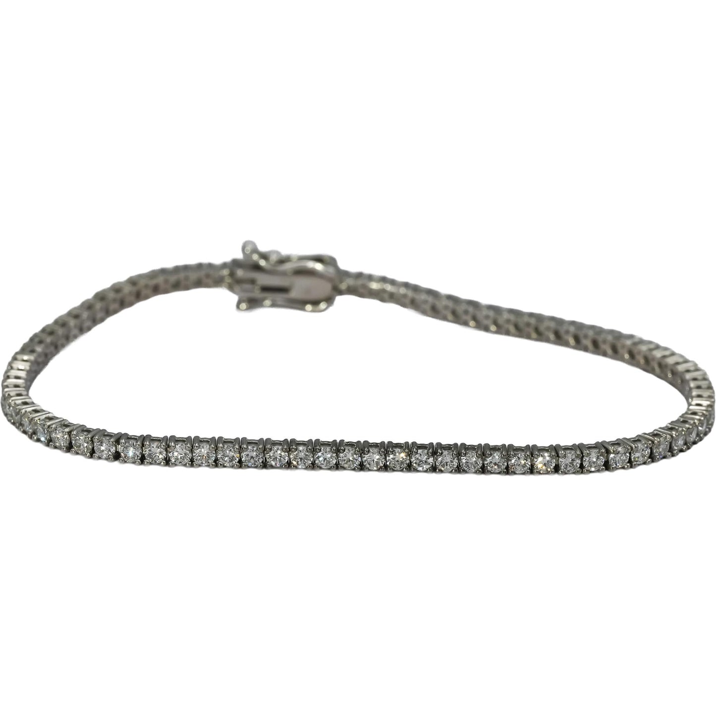 14k White Gold VS Round Diamond Tennis Bracelet 2.71CT