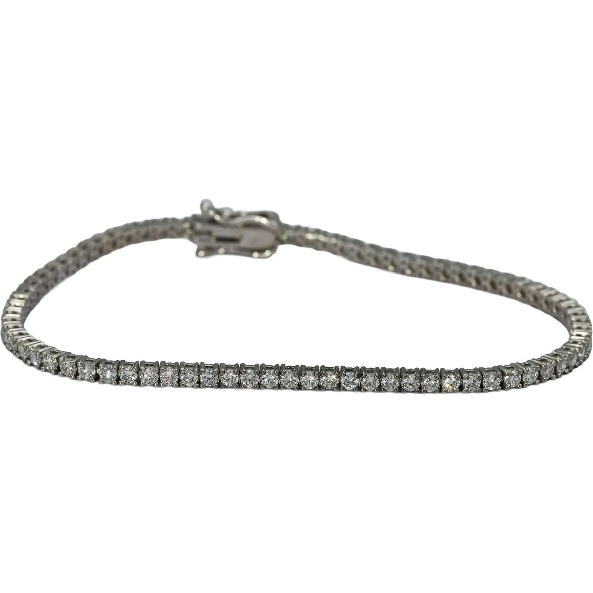 14k White Gold VS Round Diamond Tennis Bracelet 2.71CT