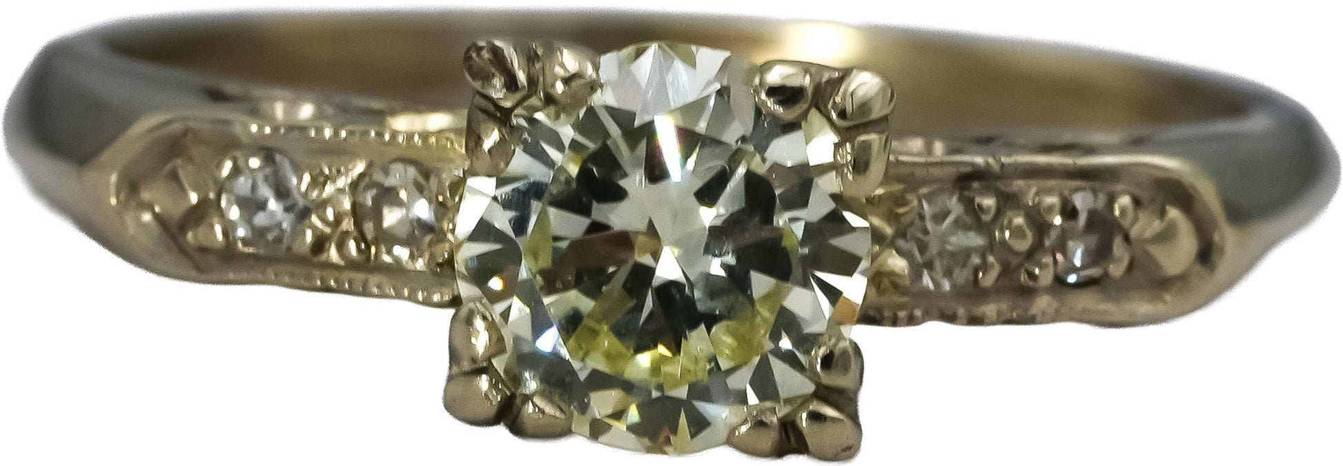 Vintage Antique 14k White Gold Diamond Ring 0.80CT w/ .75CT Center Size 7.5
