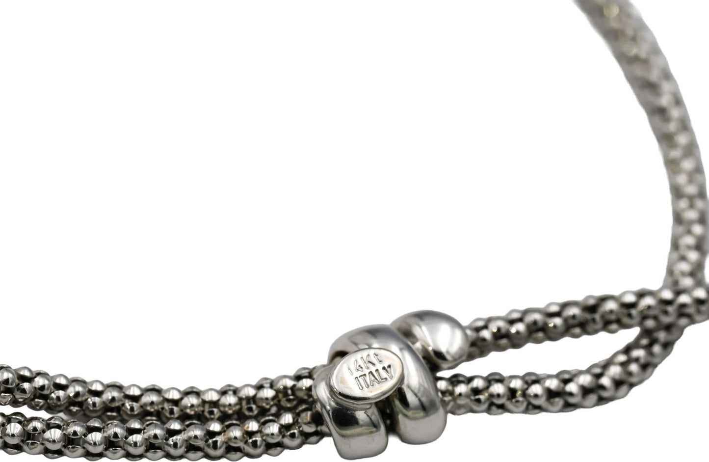14k White Gold Round Diamond Lariat Necklace 0.25CT