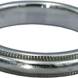 TIFFANY & CO. Platinum 3.0mm Wide Milgrain Edge Band Ring Size 4.5