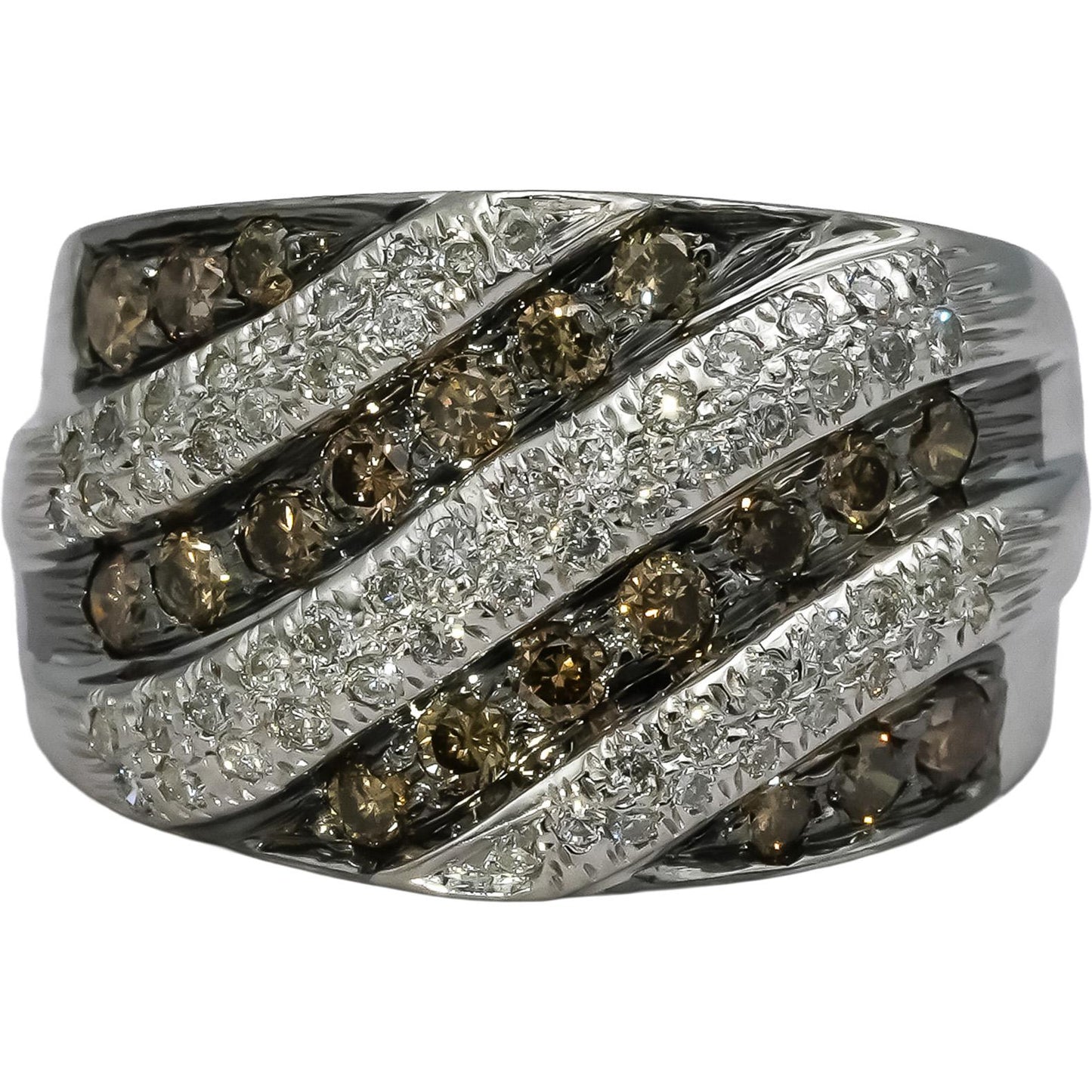 14k White Gold Round Diamond Band Ring 0.90CT Size 6
