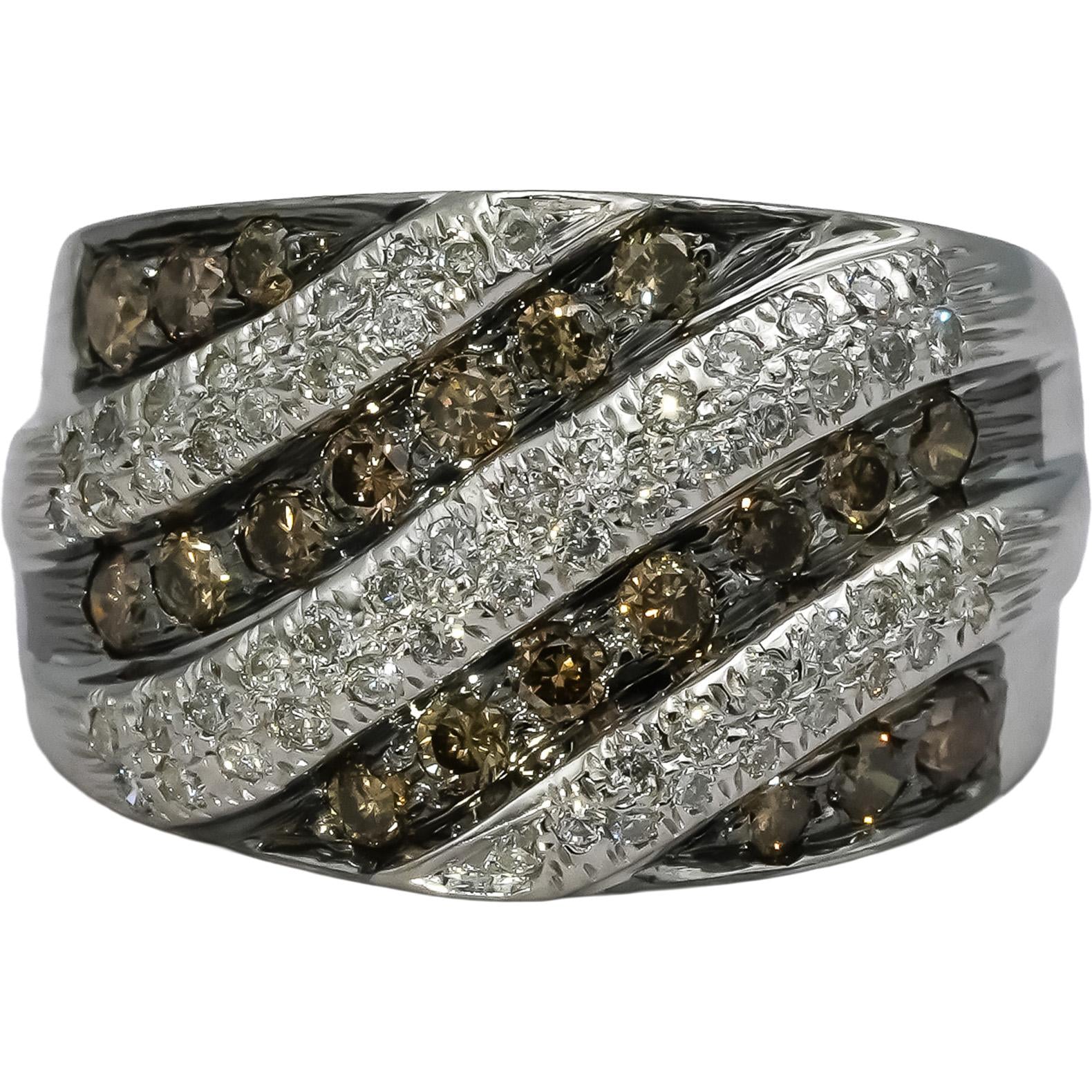 14k White Gold Round Diamond Band Ring 0.90CT Size 6