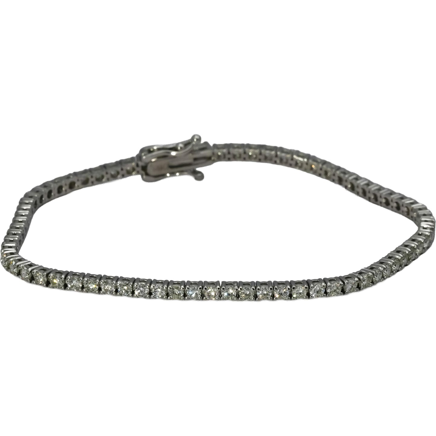 14k White Gold VS Round Diamond Tennis Bracelet 3.0CT 70 Pieces
