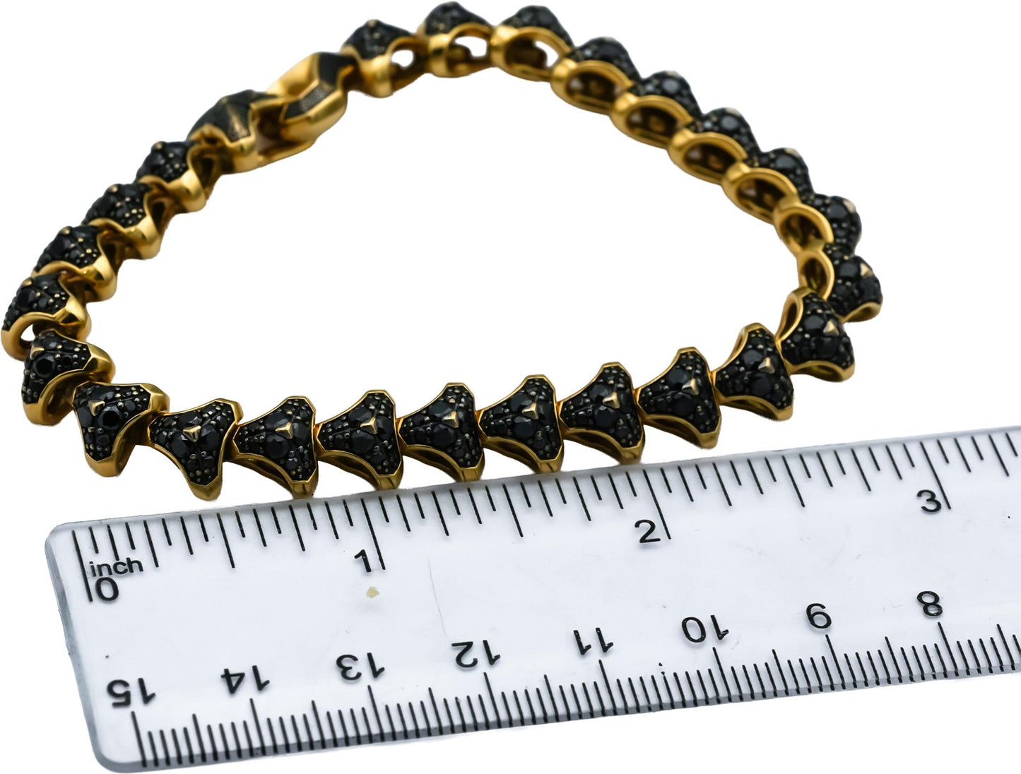 DAVID YURMAN 18k Yellow Gold Black Diamond Armory Link Bracelet 5.04CT w/ Box