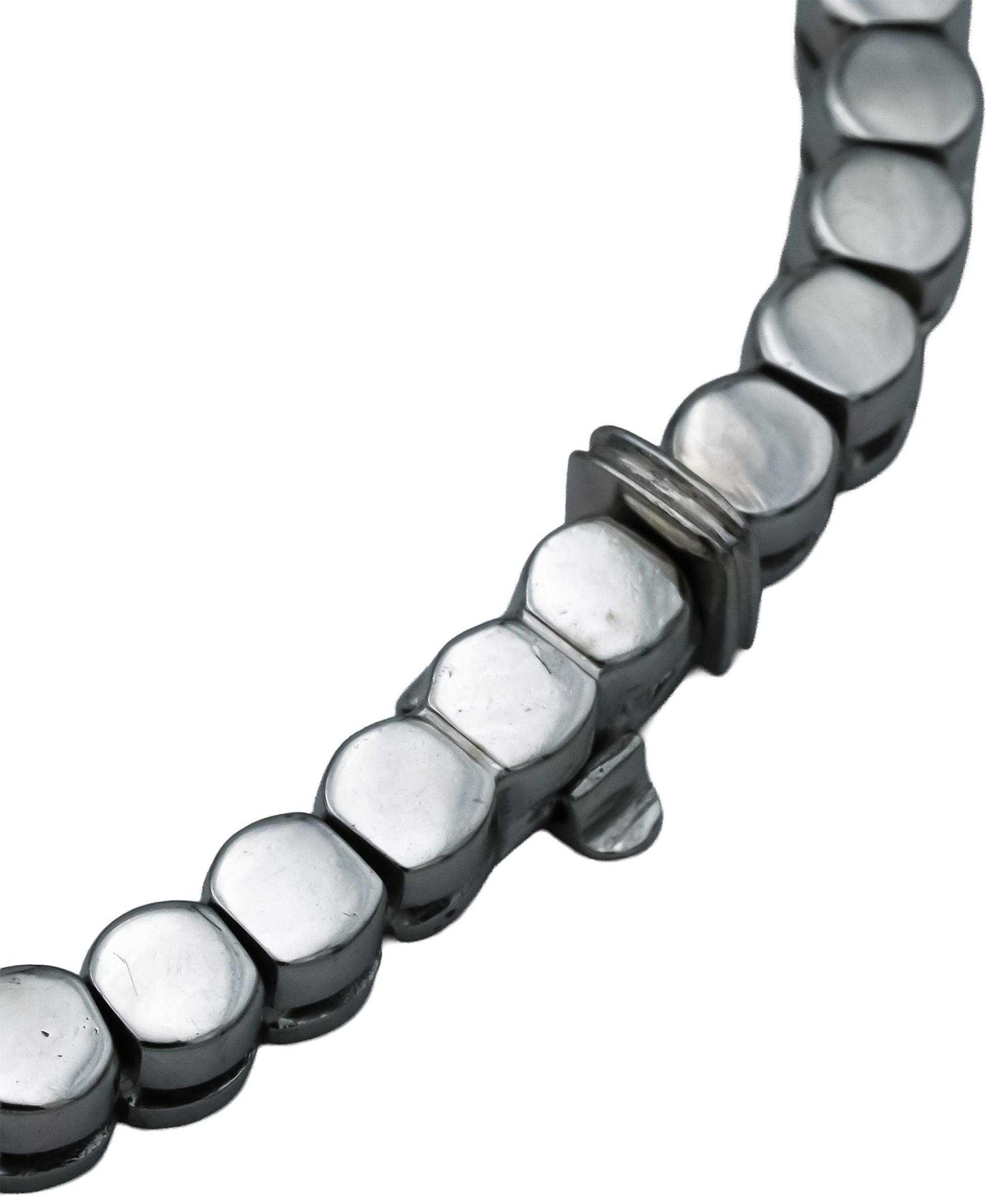 18k White Gold VS Round Half Bezel Set Diamond Tennis Necklace 4.0CT