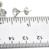 14k White Gold Round Lab-Grown Diamond Martini Setting Stud Earrings 2.01CT