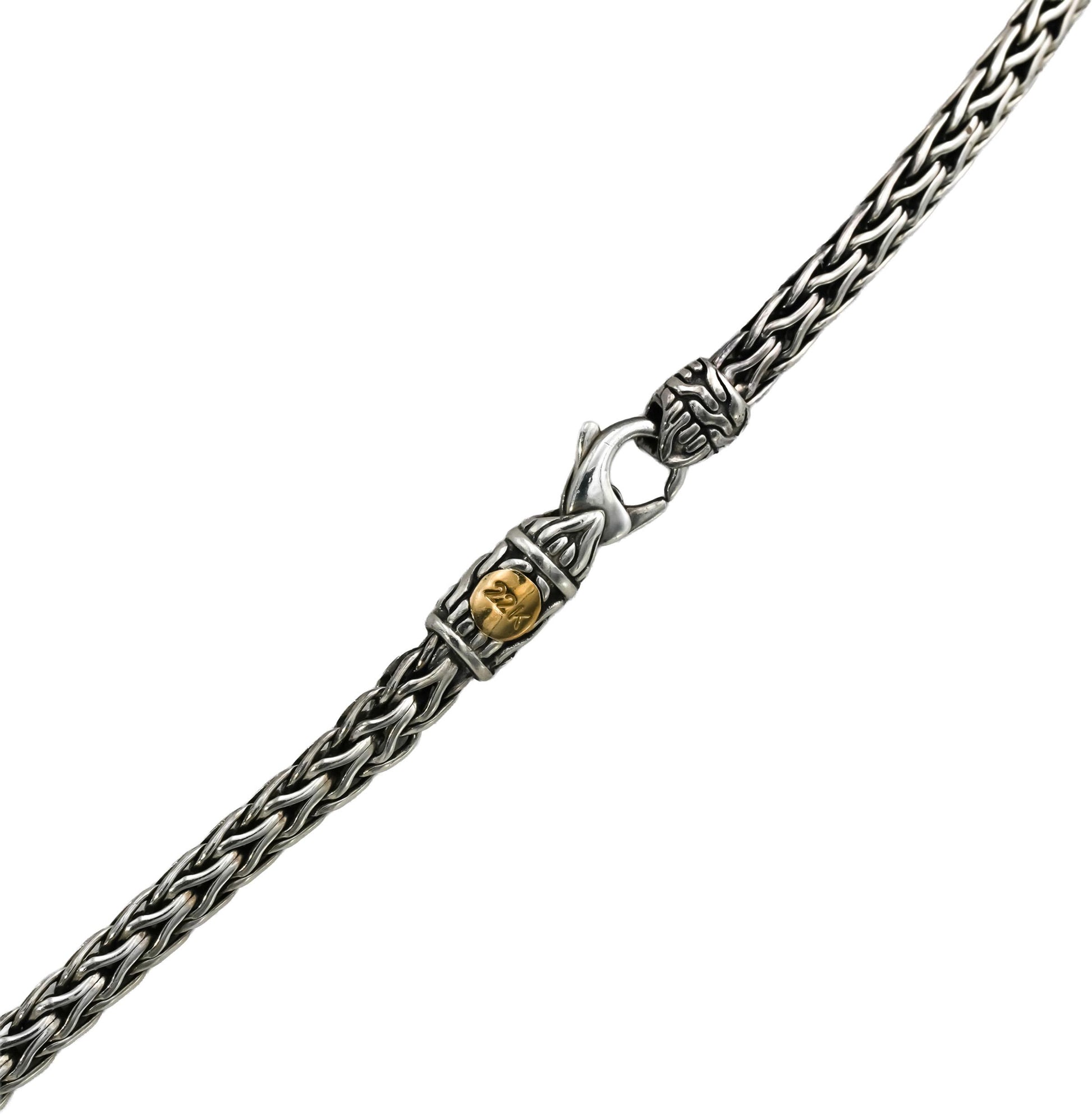 JOHN HARDY Sterling Silver 22K Yellow Gold Palu Collection Station Necklace