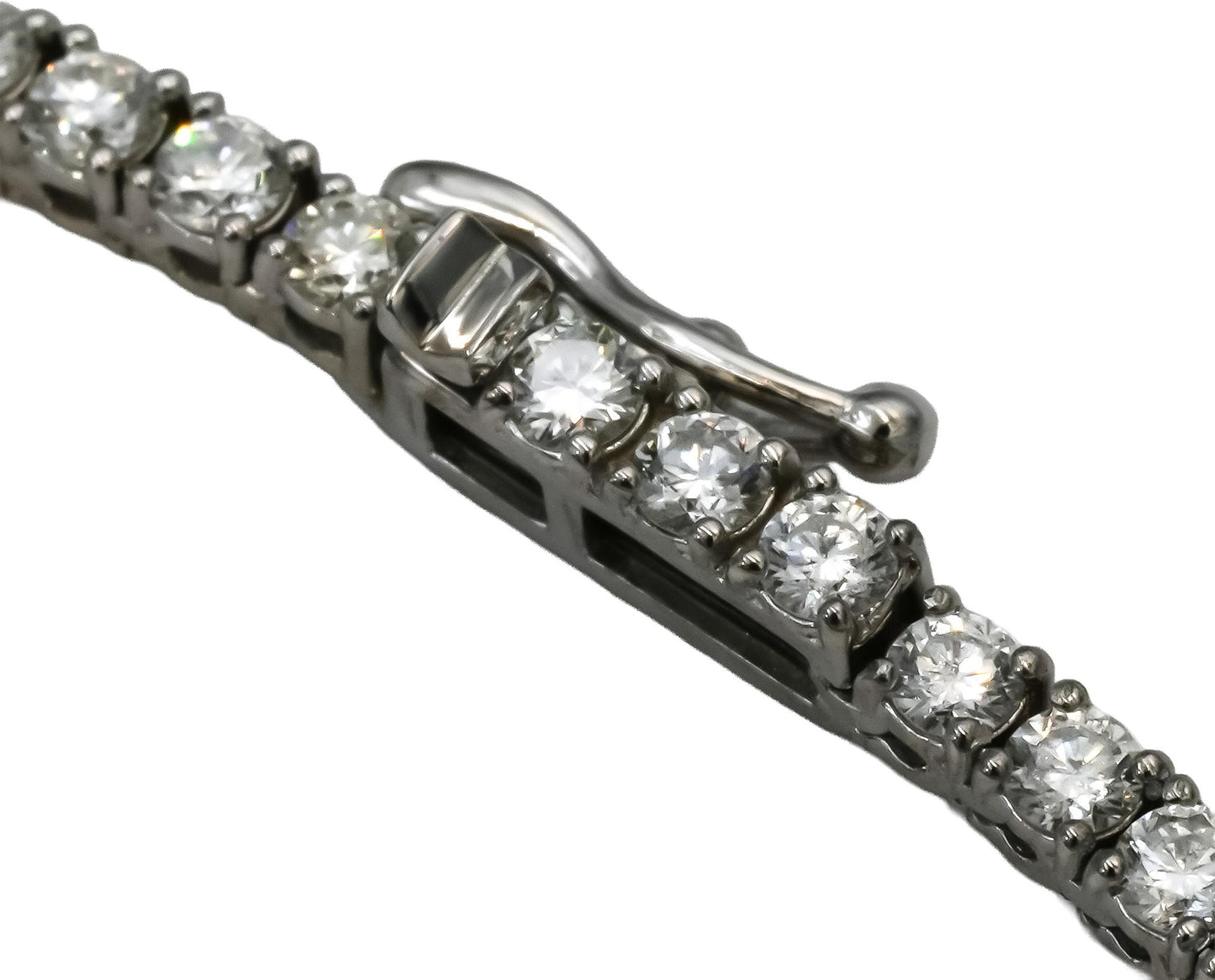 14k White Gold VS Round Diamond Graduated Riviera Necklace 8.73CT