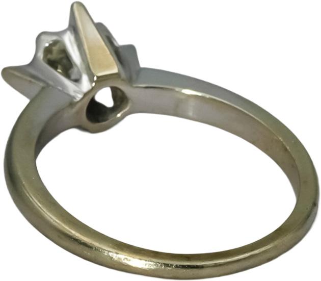 Vintage Antique 14k White Gold VS Round Diamond Solitaire Ring 0.40CT Size 6
