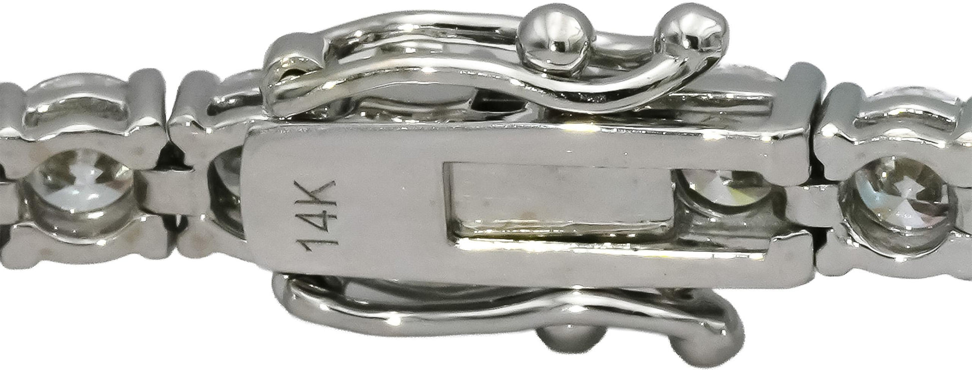 14k White Gold VS Round Lab-Grown Diamond Tennis Bracelet 9.45CT
