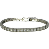Vintage Platinum VS Diamond Tennis Bracelet w/ Scroll Etching Sides 6.67CT
