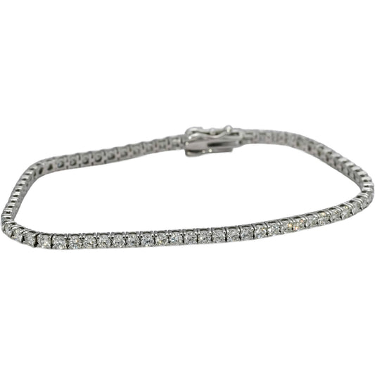 14k White Gold VS Round Natural Diamond Tennis Bracelet 3.51CT