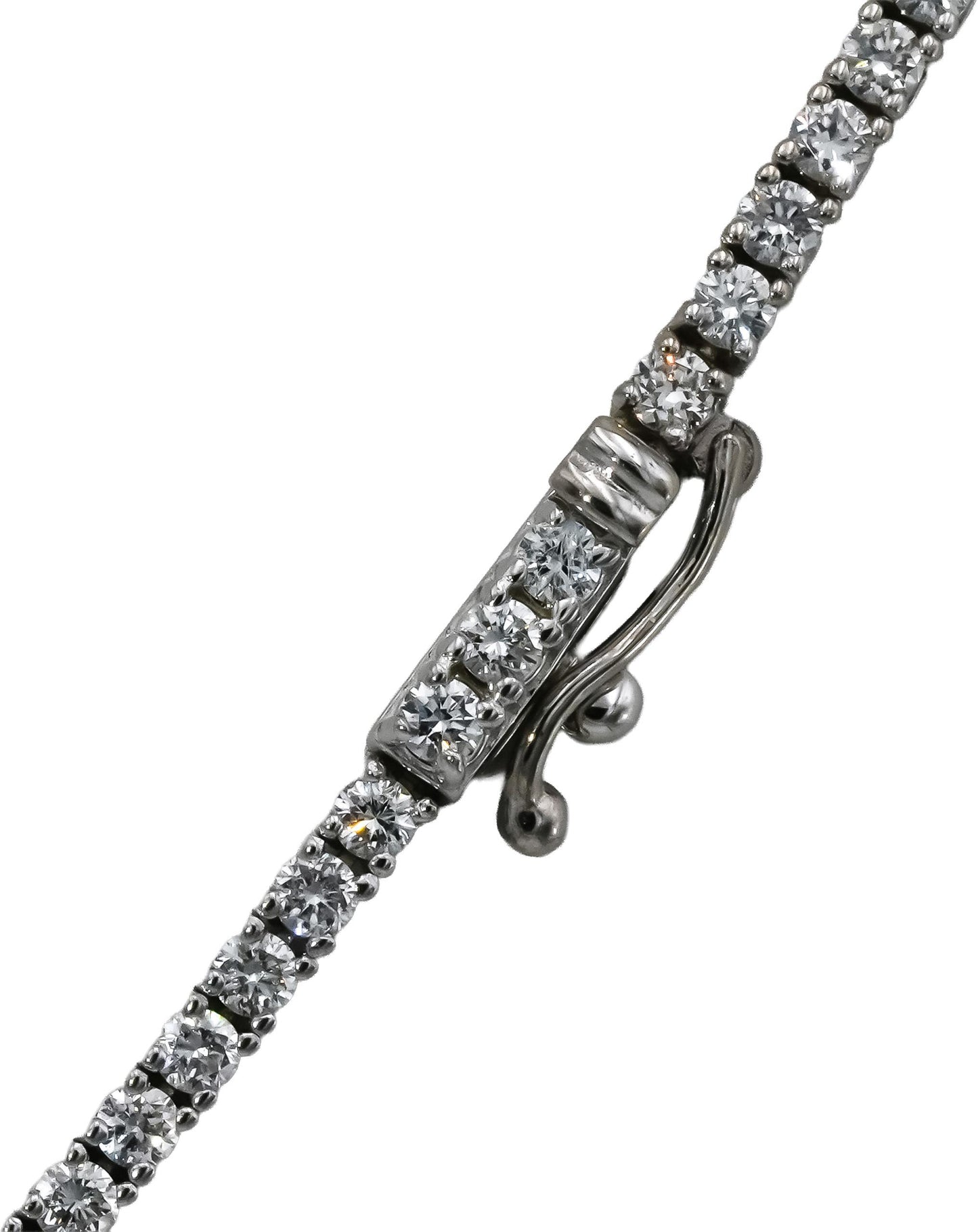 14k White Gold VS Round Natural Diamond Tennis Necklace 5.48CT
