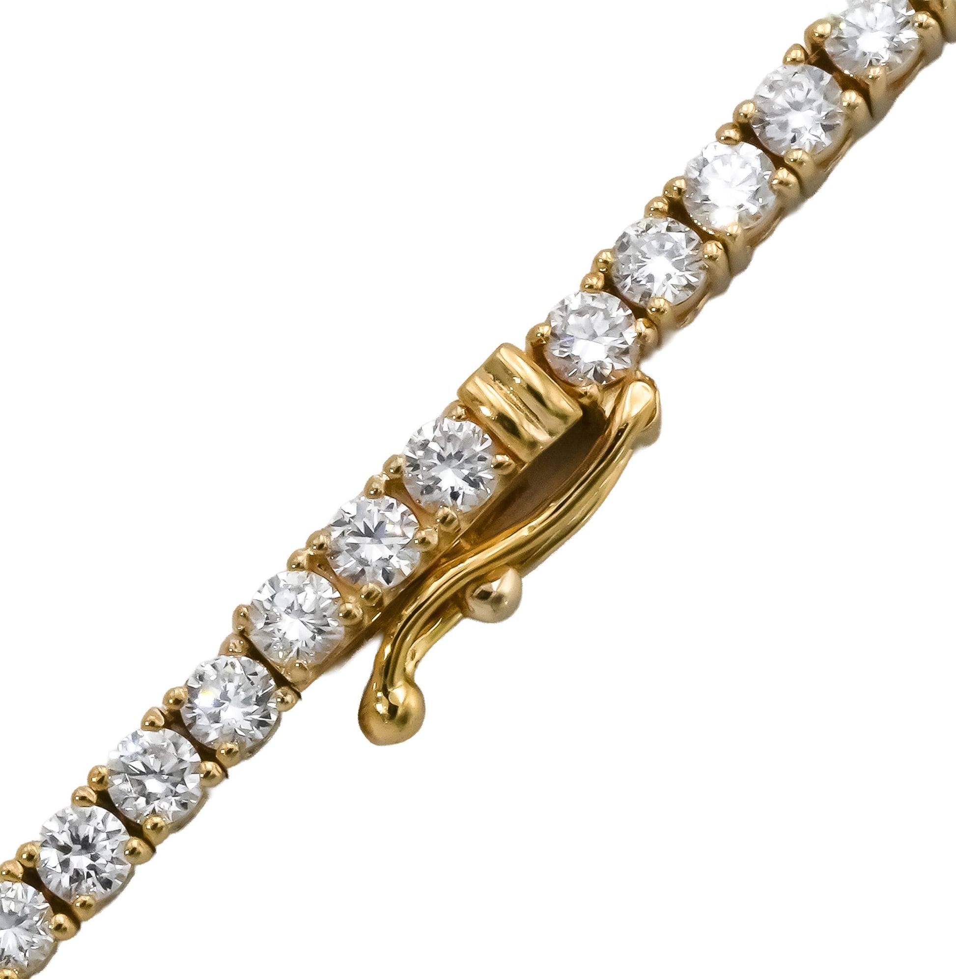 14k Yellow Gold VS Round Lab-Grown Diamond Tennis Necklace 7.81CT