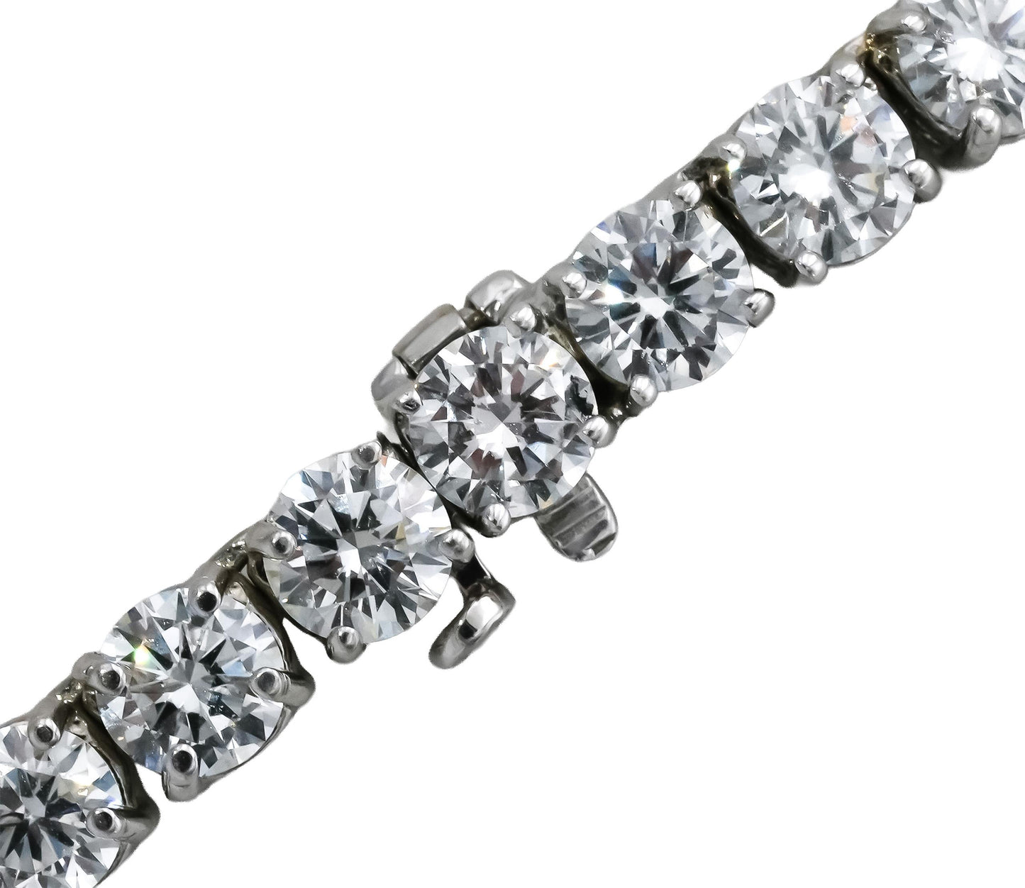 14k White Gold VS Round Lab-Grown Diamond Tennis Necklace 61.24CT