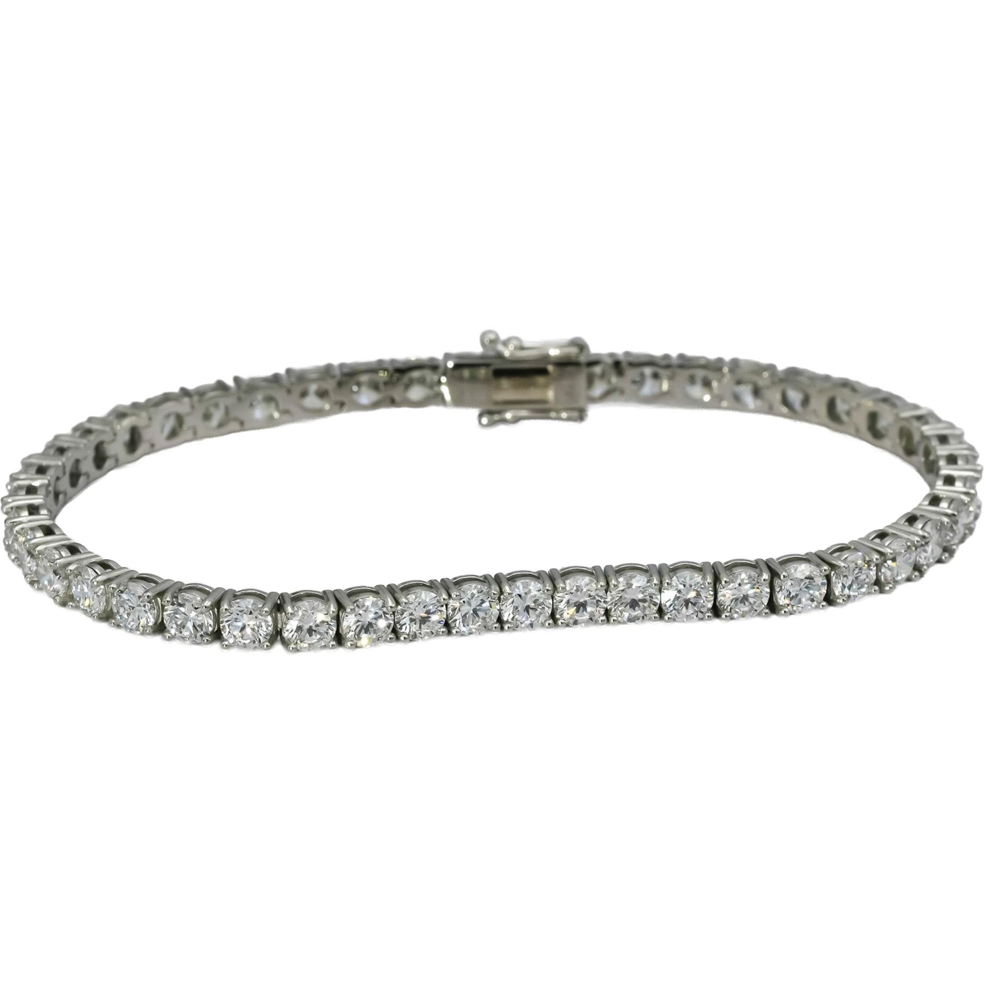 Platinum VS Round Lab-Grown Diamond Tennis Bracelet 9.54CT