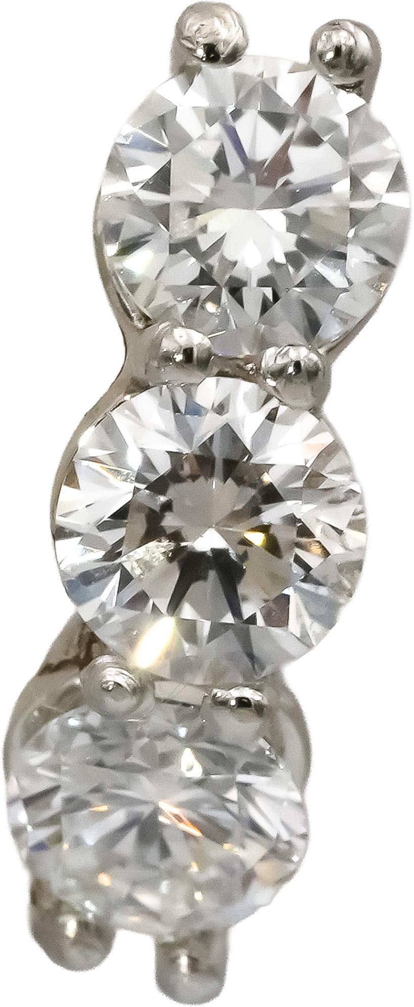Platinum VS Round Lab-Grown Diamond Huggie Earrings 1.34CT