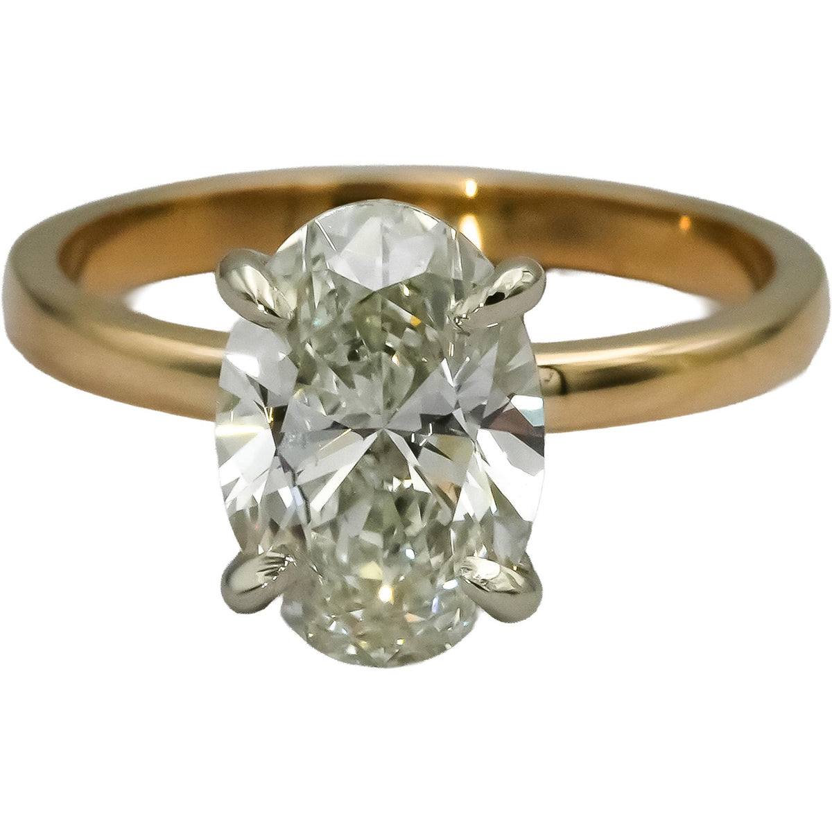 IGI 14k Yellow Gold VS1/G Oval Lab-Grown Diamond Solitaire Ring 2.38CT Size 5.75