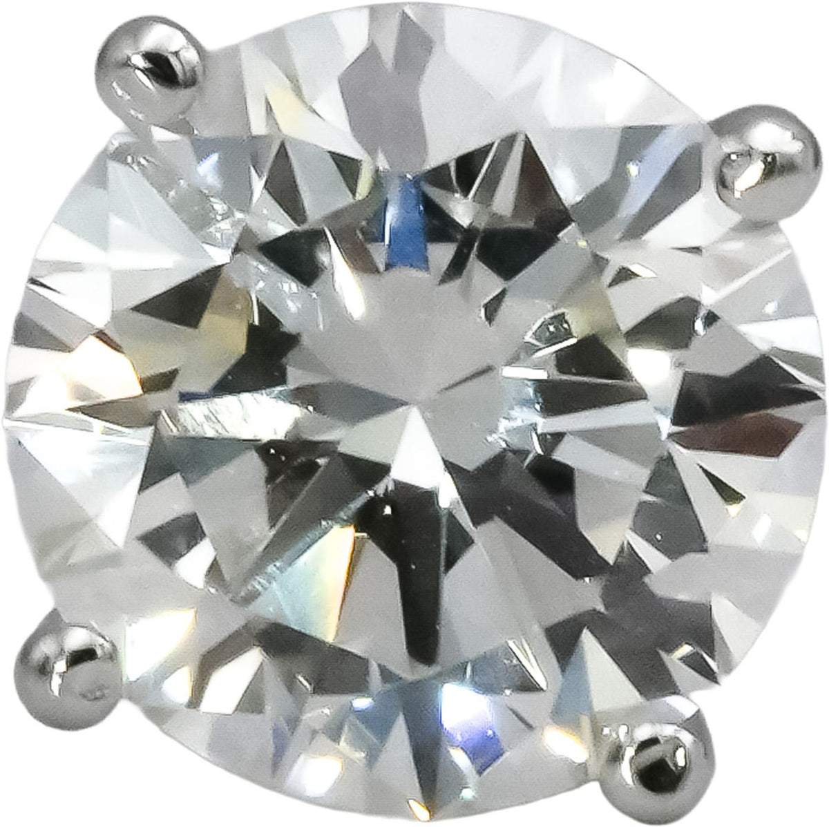 14k White Gold VS Round Lab-Grown Diamond Stud Earrings 4.08CT