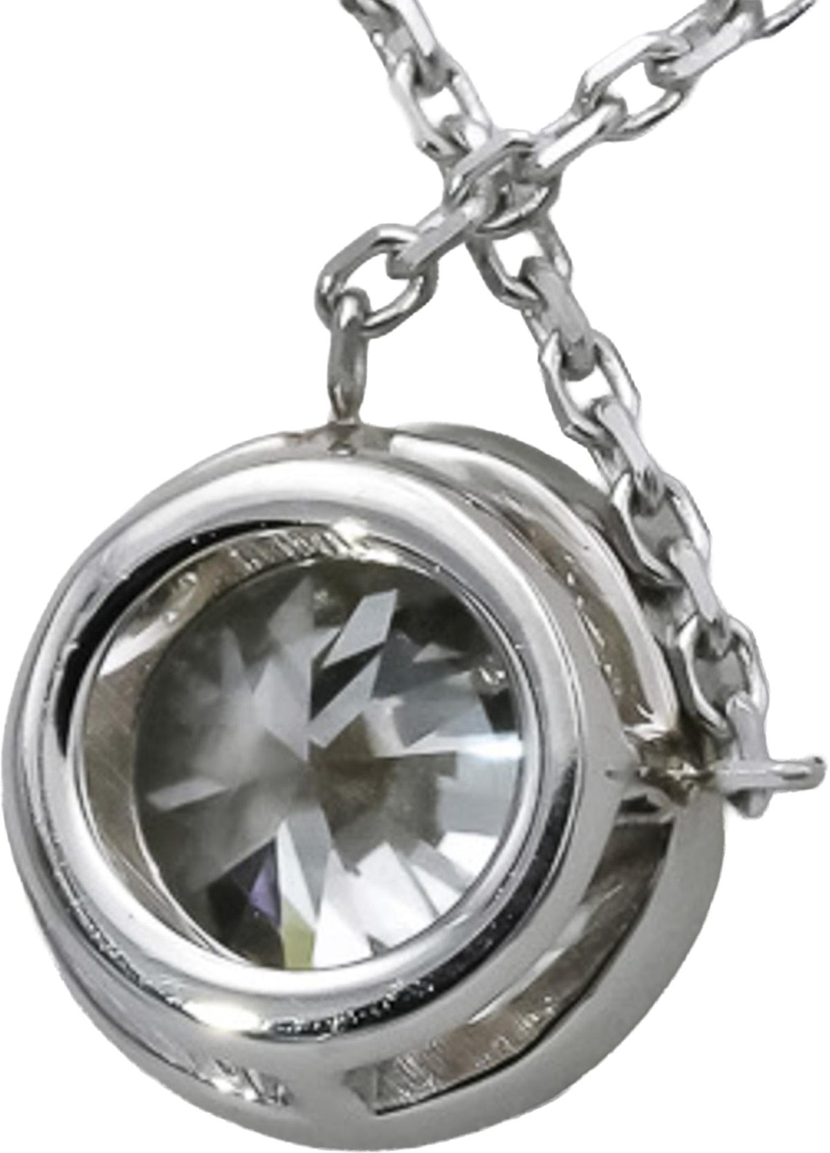 14k White Gold VS Round Lab-Grown Diamond Solitaire Pendant Necklace 1.08CT