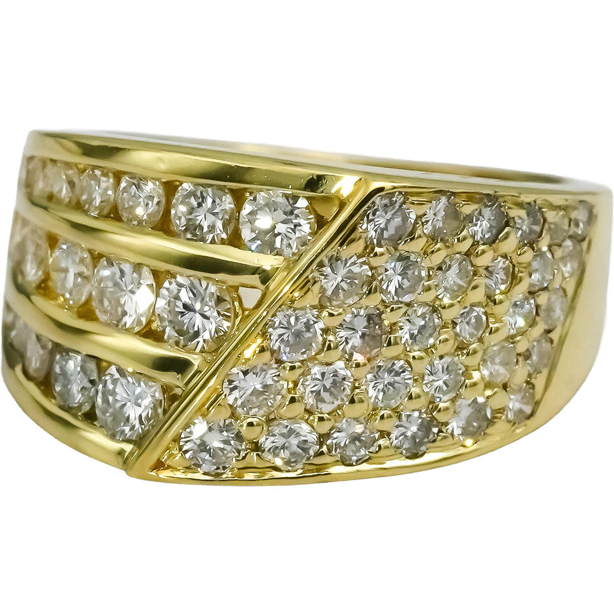 18k Yellow Gold VS Round Diamond Ring 1.40CT Size 5.25