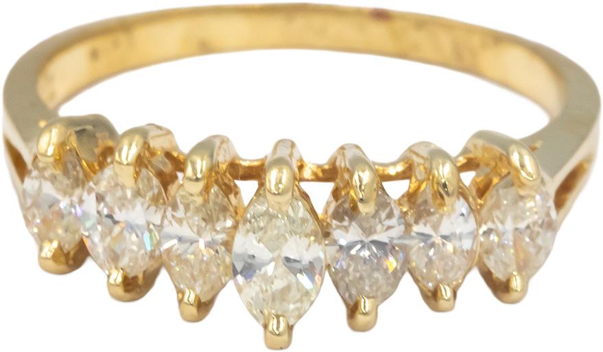 14k Yellow Gold 0.80CT VS Marquise Cut Diamond Band Ring Size 6