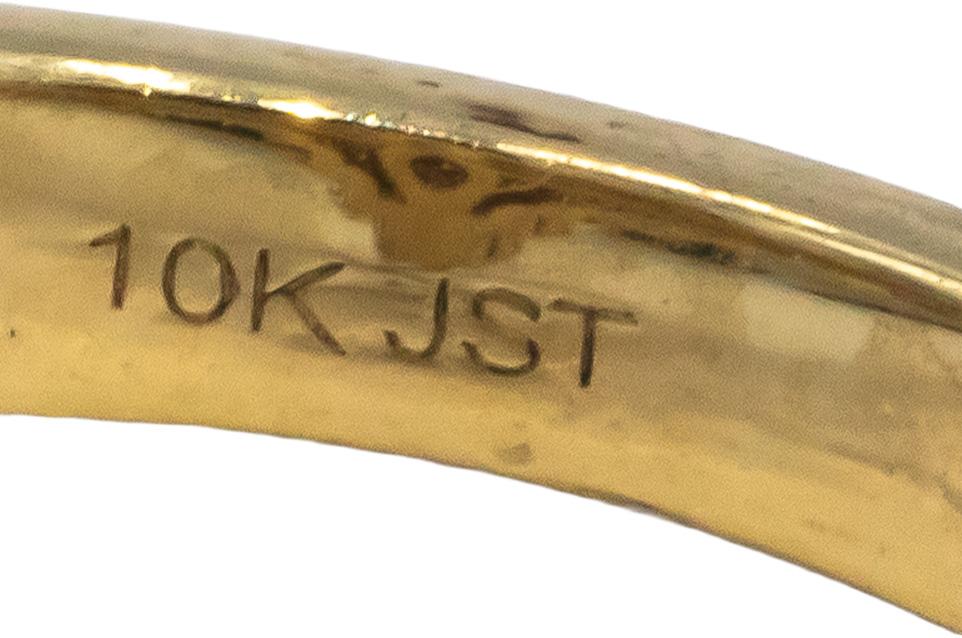 10k Yellow Gold 1.0CT Diamond Cluster Cocktail Ring Size 7