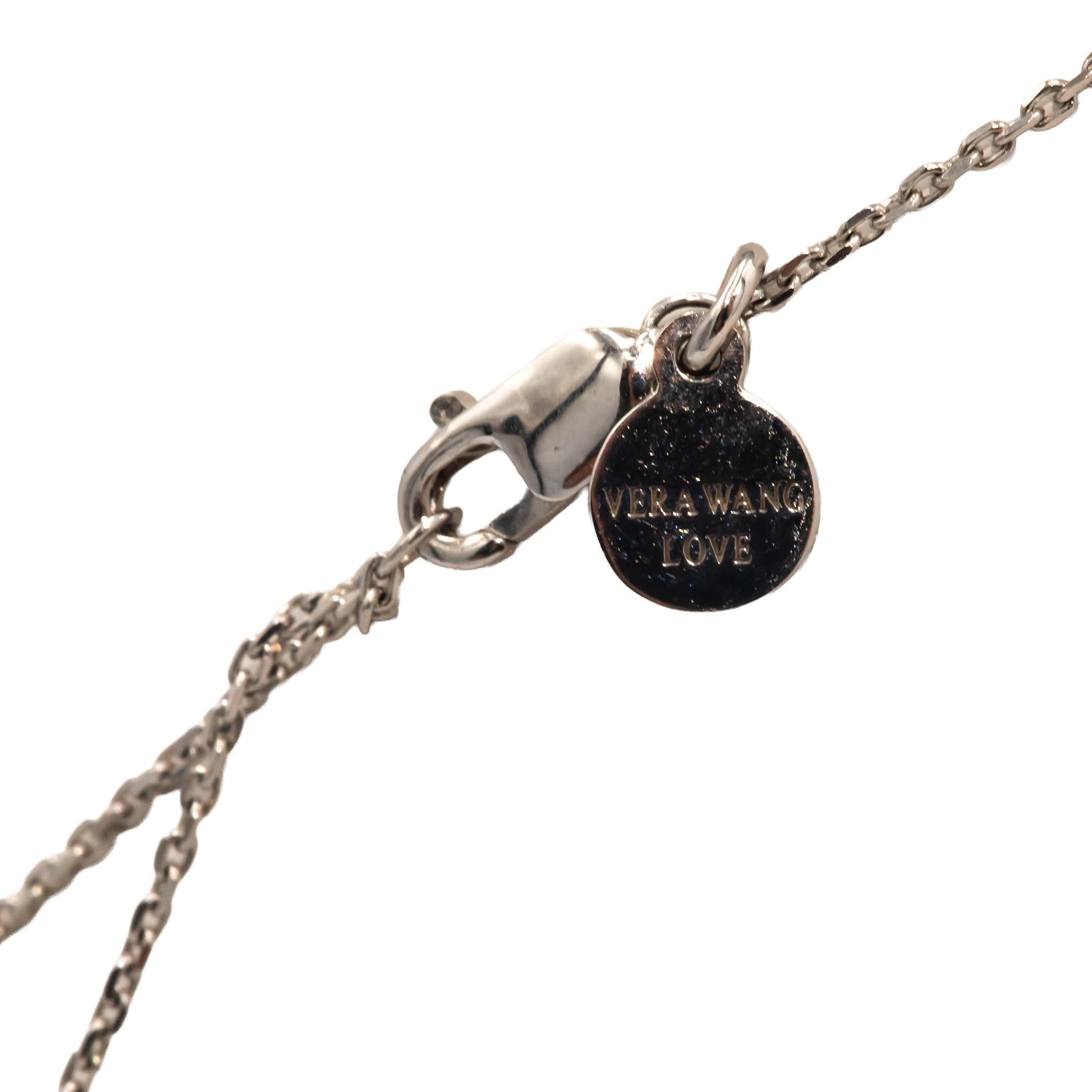 Vera Wang Love Collection 10K White Gold Diamond Oblong Double Necklace